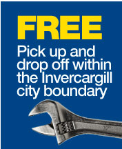 Free Pick up and Delivery within Invercargill City boundary Free Pick up and Delivery within Invercargill City boundary